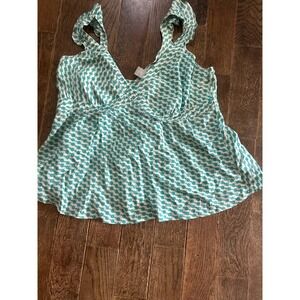 GAP Vintage Y2K 100% Silk Tank Top Sz XL Blue  Coastal Beachy